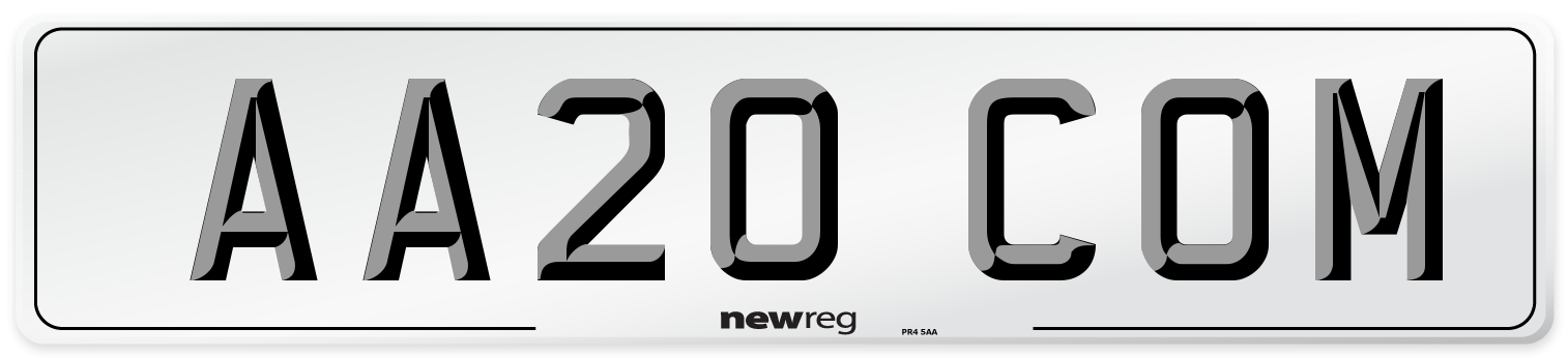 AA20 COM Number Plate from New Reg